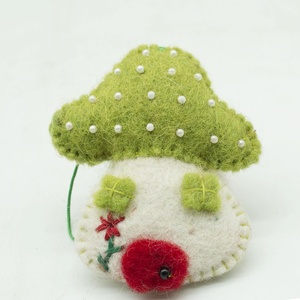 CDO-029ขนสัตว์ Felt แขวนบ้านเห็ดบ้านและตกแต่งเทศกาล,Made In เนปาลโดยฝีมือและ Talented ผู้หญิงช่างฝีมือ - Product Image 4