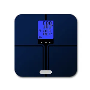 Balance de graisse corporelle électronique 7 en 1, modèle d'usine CE, grand LCD, avec plateforme en verre de Film divers, analyseur numérique - Product Image 1