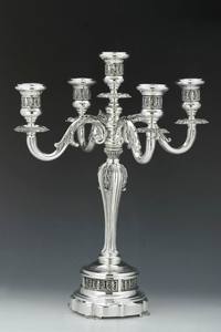 Décoration de mariage/fête/maison/hôtel 5 candélabres en argent clair - Product Image 3