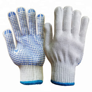Gants de travail durables en coton pour la sécurité des mains et des bras avec conception pointillée - Product Image 1