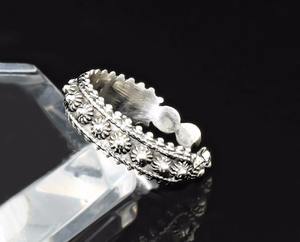 Anillos Midi de trabajo fino puro, joyería de plata de ley 925 Lisa oxidada, joyería de plata fresca - Product Image 2