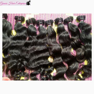 Pelo lacio sedoso/virgen de un solo estiramiento, 4A, indio, trama a máquina - Product Image 1