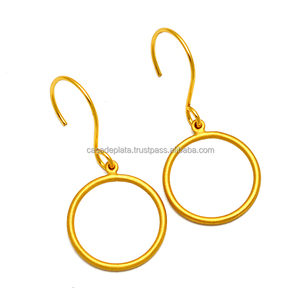 Boucles d'oreilles uniques de haute qualité en argent sterling 925 massif plaqué or, style ethnique, pour femmes, cadeaux de fête - Product Image 2
