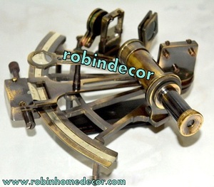 Sextant nautique antique en laiton, astrolabe de bateau, sextant Henry Barrow - Product Image 4