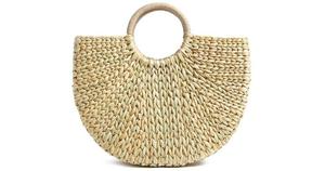 Bolso de mano de paja blanca hecho a mano de alta calidad, bandolera, cierre de cremallera Natural Strozak, decoración Floral, playa, uso diario - Product Image 2