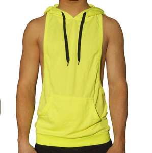 Débardeur à capuche pour homme, style streetwear, hip-hop, grande taille, respirant, séchage rapide, personnalisable, 100% coton, pour la salle de sport et le fitness - Product Image 1