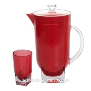 Ensemble de gobelets et de pichet à eau JACK WORTH en plastique acrylique sans BPA, forme hexagonale irrégulière, moderne, écologique, pour la maison et la cuisine - Product Image 5