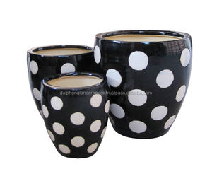 <b>Egg</b> Shape Glazed <b>Ceramic</b> Flower Pot Set Clay Pots for Home Patio Decoration and Garden Usage for Sale - Product Image 3