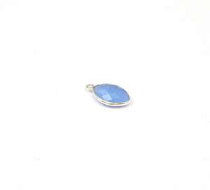 Fornituras de Calcedonia Azul, Forma Marquesa de 9x15mm, Baño de Oro de 18K, Engaste Individual Facetado Hecho a Mano para Joyería - Product Image 2