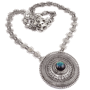 Collier en argent Sterling 925 Labradorite de forme ronde, Design Royal, bijoux en argent frais, bijoux en argent indien - Product Image 2