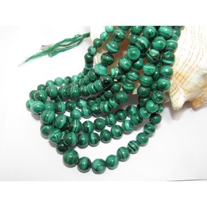 Malachite lisse forme ronde pierres précieuses perles en vrac fabrication de bijoux qualité étonnante naturelle - Product Image 3