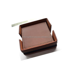 Sous-verre en cuir Vente en gros Cadeaux de pendaison de crémaillère Tapis et tampons - Product Image 1