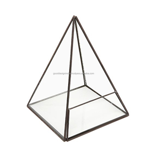 Terrario geométrico de metal y vidrio, jarrones colgantes, decoración de boda para el hogar, Terrario de plantas, Terrario de vidrio con forma de pirámide - Product Image 1
