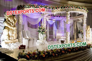 Mandap de Cristal Tradicional para Bodas, Mandaps de Diseño para Bodas Indias, Mandap/Chuppah de Cristal Contemporáneo para Bodas, Decoración para Eventos en EE. UU. - Product Image 3
