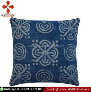 Funda de cojín índigo de la mejor calidad con forma cuadrada del fabricante - Product Image 1