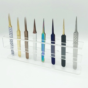 Pinzas de extensión de pestañas de aislamiento recto tipo A de acero inoxidable sostenible Nuevo producto ecológico para extensiones de pestañas - Product Image 2