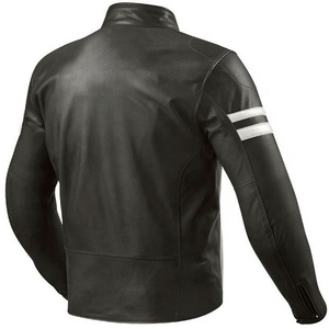 Blouson homme, en cuir de vache véritable, marron, pour moto - Product Image 4