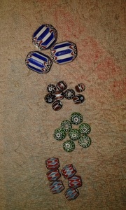 Cuentas de cristal de Chevron multicolores hechas a mano, varios tamaños y patrones disponibles en colores mezclados - Product Image 5