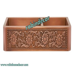 Antiguo Handmead sólido coperr cocina fregaderos - Product Image 2