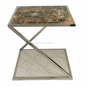 Table d'appoint en agate pour la maison Modern Elegance Blue Marble Abstract Artwork Table Mat High Quality Aqua Serenity Decor for Kitchen - Product Image 5