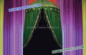 Telón de fondo bordado tradicional para boda india, telón de fondo bordado para escenario de boda, fabricante y exportador de cortinas - Product Image 4