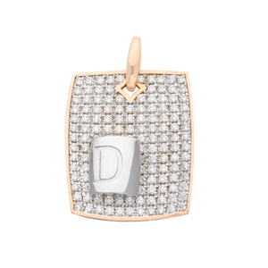 Elegante y lujoso colgante de diamantes de oro rosa y blanco, abalorio de joyería de lujo - Product Image 1
