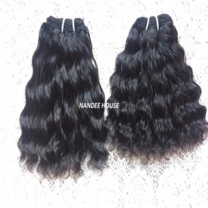 Vente en gros d'extension de cheveux humains vierges indiens de qualité supérieure ondulés style trame bouclée 100% exportation - Product Image 1
