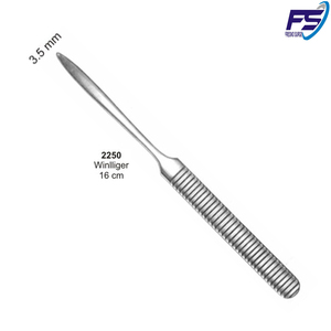 Meubles dentaires en acier inoxydable, burins à os de 17cm avec pointe ronde de 6mm, 1 pièce - Product Image 3