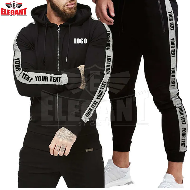 2023 Kunden spezifischer Seitenst reifen Slim Fit Trainings anzug Männer Frauen Unisex Jogging Sport Traps tar Männer Jogging anzüge Street Wear Trainings anzug