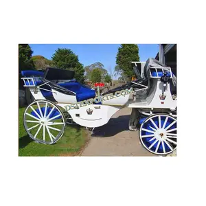 Produsen Kereta Kuda Buggy Penumpang Kereta Kuda Victoria Warna Putih Biru untuk Kereta Kuda Pernikahan Inggris