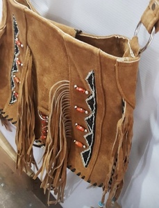 Bolso Bandolera de Cuero Estilo Western con Flecos para Mujer, Hecho a Mano con Cuentas, Bolso de Hombro Vaquero, Estilo Boho para Festival, de Ante - Product Image 6