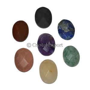 No 1 Exporters of Faceted Oval Chakra <b>Set</b> - Buy Chakra <b>Set</b> <b>Crystal</b> Exports Natural Healing Mascot Style - Product Image 1