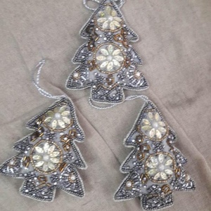 Design unique 2024 Noël maison décoratif suspendu arbre perlé bien broder ornements arbre de Noël suspendu ornement - Product Image 1