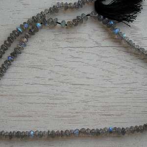 Black Rainbow Rondelle Loose <b>Beads</b> Natural Black Rainbow <b>Color</b> <b>Beads</b> - Product Image 1