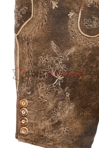 Lederhosen ดั้งเดิมเยอรมันแท้แบบดั้งเดิมสำหรับผู้ชายไซส์ใหญ่พิเศษเอวสูงระบายอากาศออกแบบปัก - Product Image 3