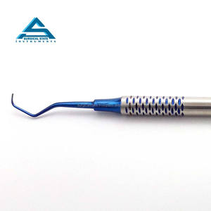 Curetas Gracey azules recubiertas de titanio por plasma, mango hueco, instrumento de limpieza y llenado de dientes dentales de acero inoxidable - Product Image 2