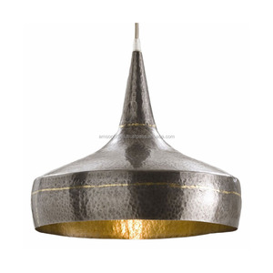 Fini brillant Martelé Abat-Jour En Métal En Laiton De Haute Qualité Pendentif Lampe Pour La Décoration De Bureau - Product Image 2