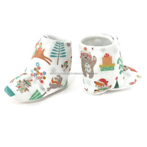 Bottes pour bébé fille en coton biologique, certifié CPSC, de haute qualité, faciles à enfiler, tendance, collection 100% - Product Image 1