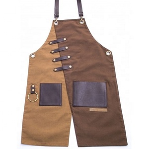 Delantal de Pecho de Marca Propia para Hombre y Mujer con Correas Ajustables de Cuero para Baristas, Peluqueros, Barberos, Tatuadores, Maquilladores - Product Image 1