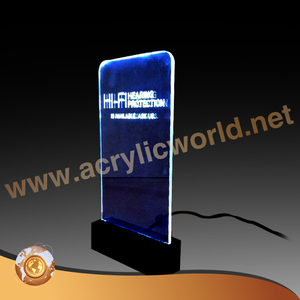 Soporte de señal acrílico LED, moderno, con logo de grabado - Product Image 1