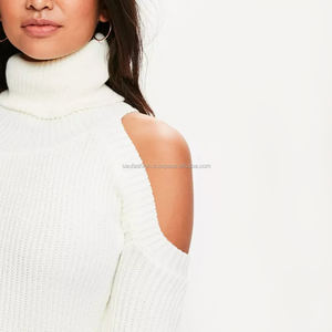 2018 suéter de hombro abierto para mujer con cuello de tortuga nueva moda de invierno - Product Image 3
