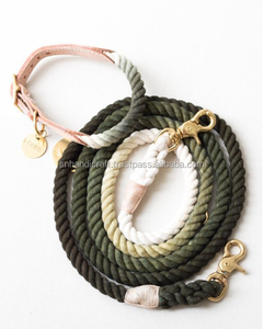 OMBRE ROPE DOG <b>LEASH</b> HANDMADE COTTON ROPE BRAIDED DOG COLLAR and <b>LEASH</b> - Product Image 1