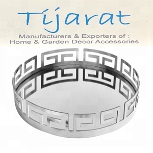 Bandeja decorativa de hierro y espejo con forma moderna y elegante superventas para decoración de mesa de comedor de boda con logotipo personalizado - Product Image 2