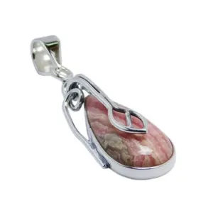 Pendentif en pierre précieuse de rhodochrosite naturelle Bijoux en argent sterling 925 Prix de gros Bijoux pour unisexe