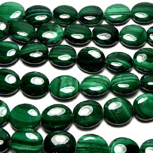 Collar de piedra de cuentas ovaladas de malaquita verde piedras cuentas ovaladas dijes de cristal para la fabricación de joyas collar de mujer de cristal mayorista - Product Image 2