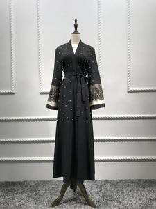 Fabuloso las mujeres musulmanas rayas Abaya Dubai Kaftan Kimono - Product Image 3