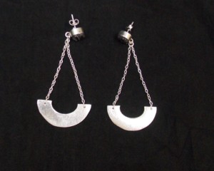 ต่างหูหินดรูซี่พลอยคู่สีดำมีสไตล์เงิน925สเตอร์ลิงสำหรับของขวัญแฟชั่นอิสลามสตั๊ดหินธรรมชาติ - Product Image 1