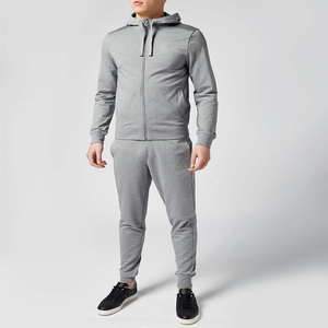 ชุดวิ่งออกกำลังกายของผู้ชายชุดวอร์มเล่นกีฬาฤดูหนาวทำจากผ้าฝ้ายสีเทาเพรียวบาง - Product Image 2