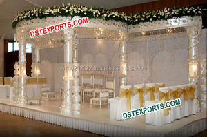 Último Modelo de Mandap de Cristal Plateado para Bodas, Mandap de Fibra de Cristal para Bodas, Fabricante de Mandaps para Bodas Indias CALIFOERNIA - Product Image 5