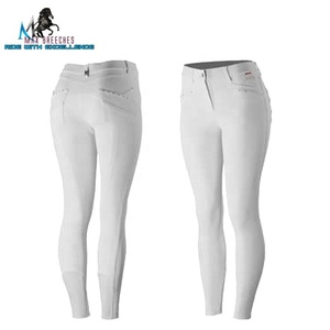 Pantalones de asiento completo de silicona para mujer, cómodos pantalones de montar elásticos para deportes ecuestres, protectores y calentadores de piernas duraderos - Product Image 6